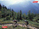 Two mountain bikers with a Chamonix view